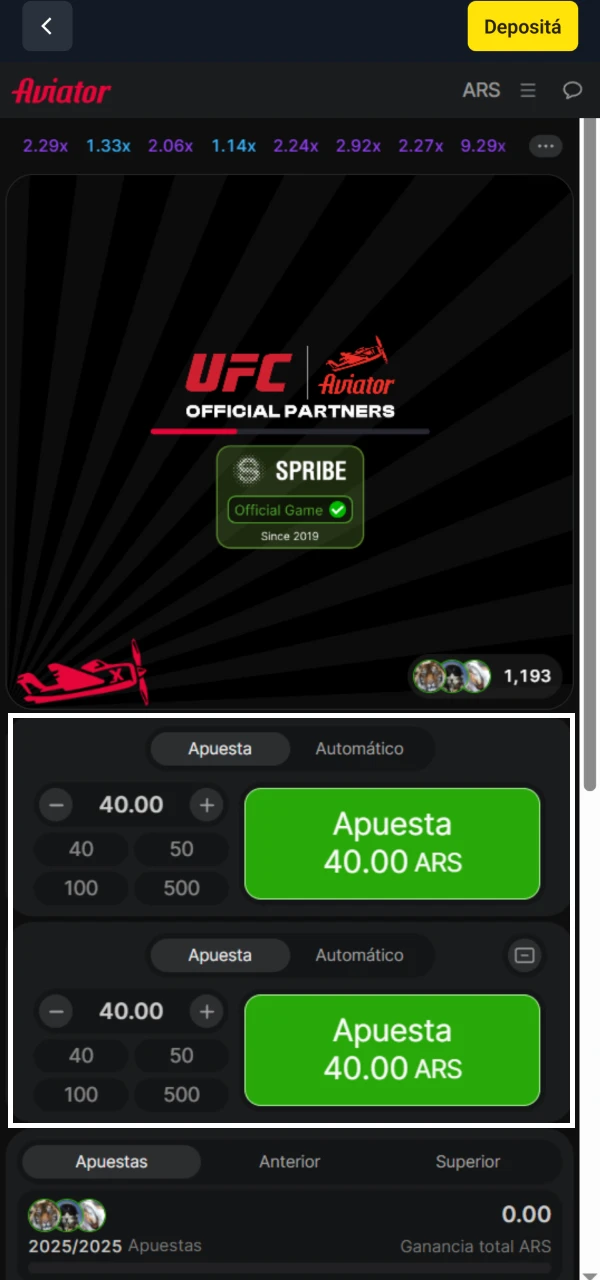 Realiza tu apuesta para el partido del Aviador en Betbox.