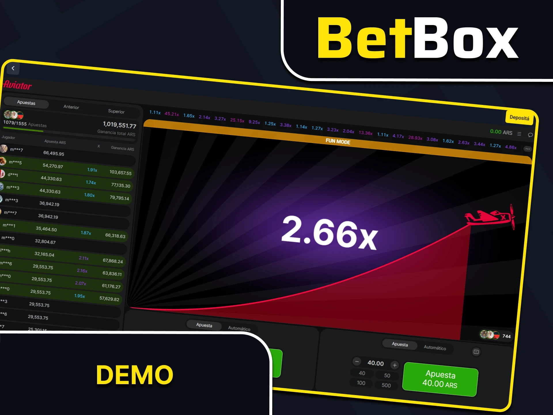Practica jugando a la demo de Aviator en Betbox.