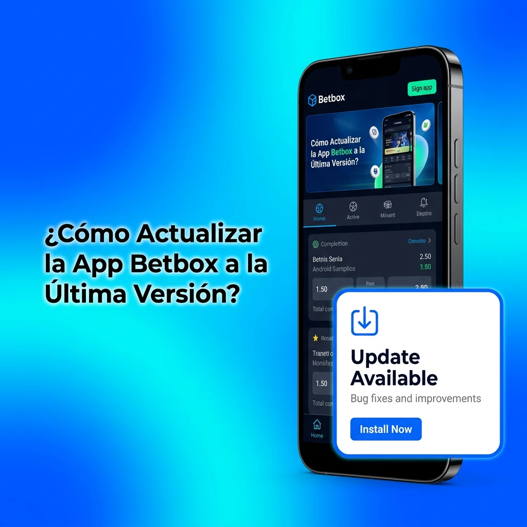 Smartphone showing Betbox PWA auto-updating on screen with Android and iOS icons nearby