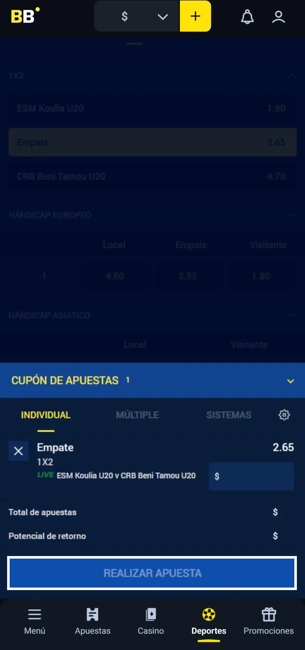 Realiza tu apuesta de fútbol con Betbox.