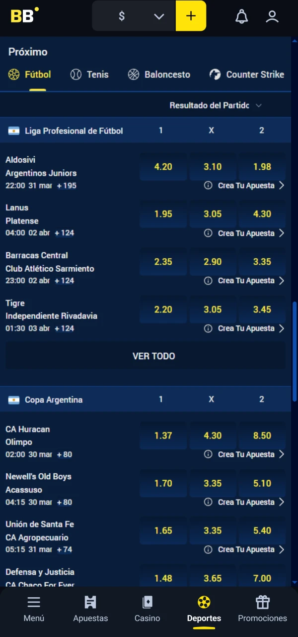 Elige una de las ligas de fútbol para apostar en Betbox.