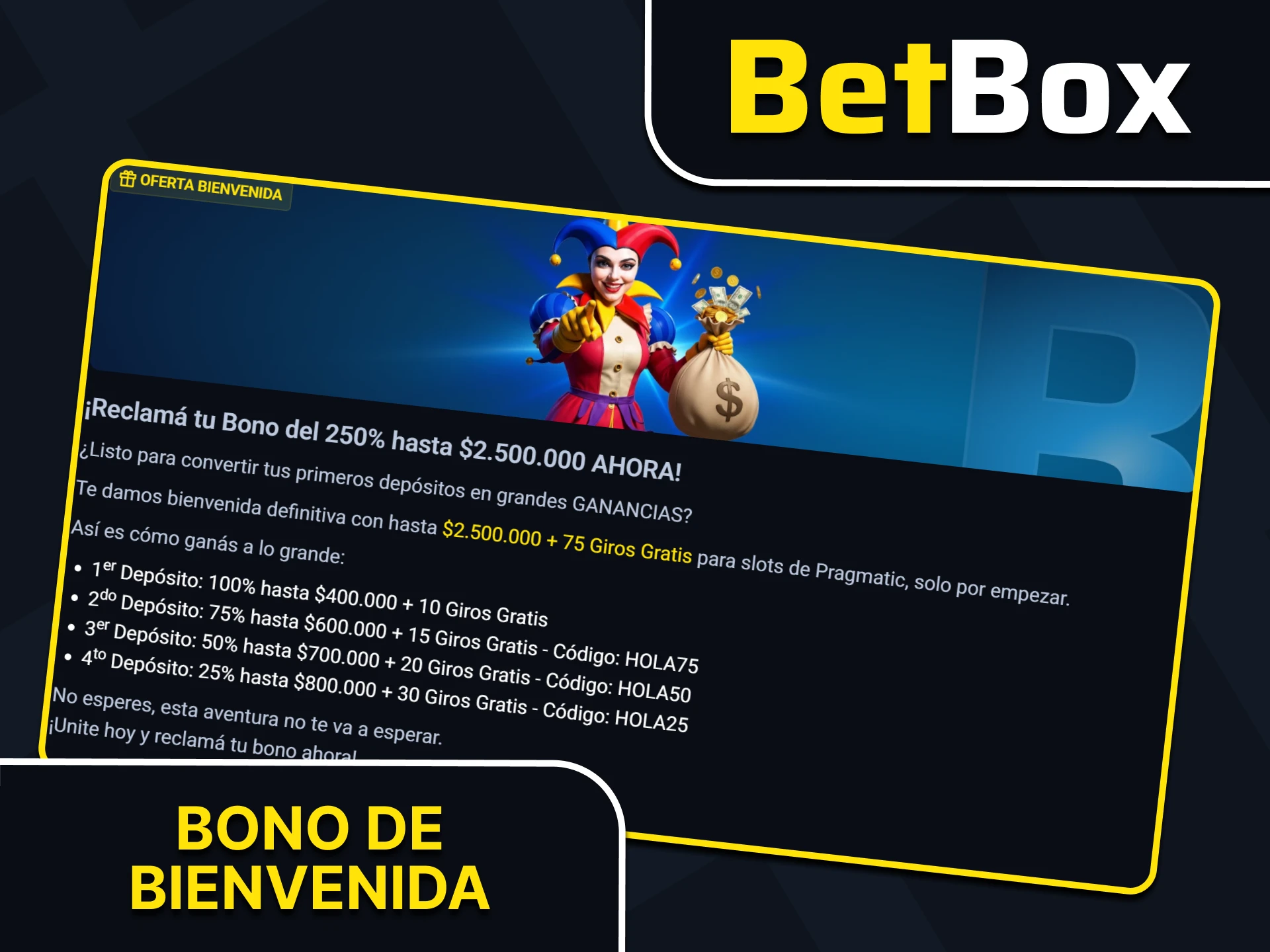 Betbox ofrece un bono de bienvenida a los nuevos usuarios.