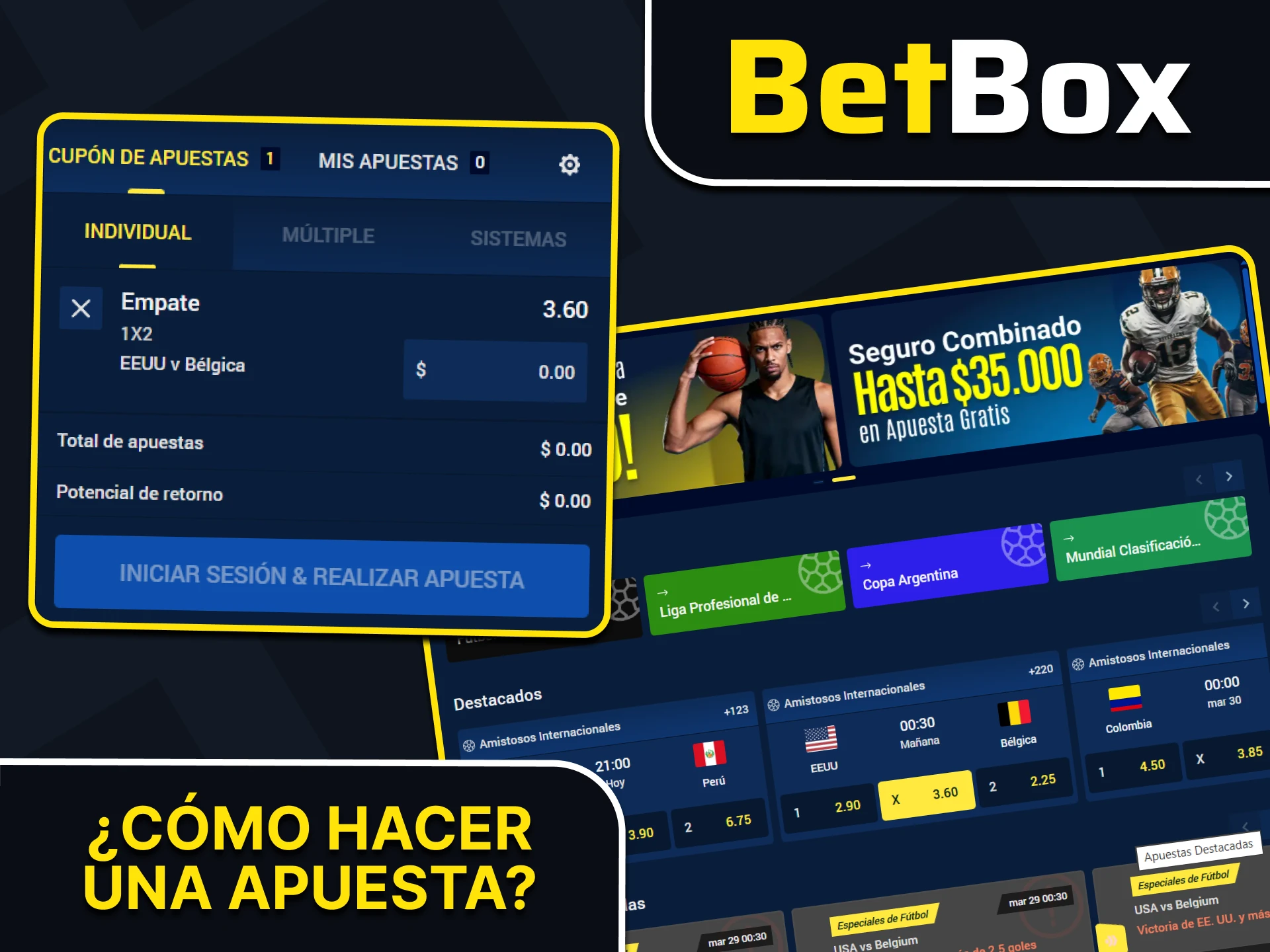 Realiza tu primera apuesta deportiva con Betbox.