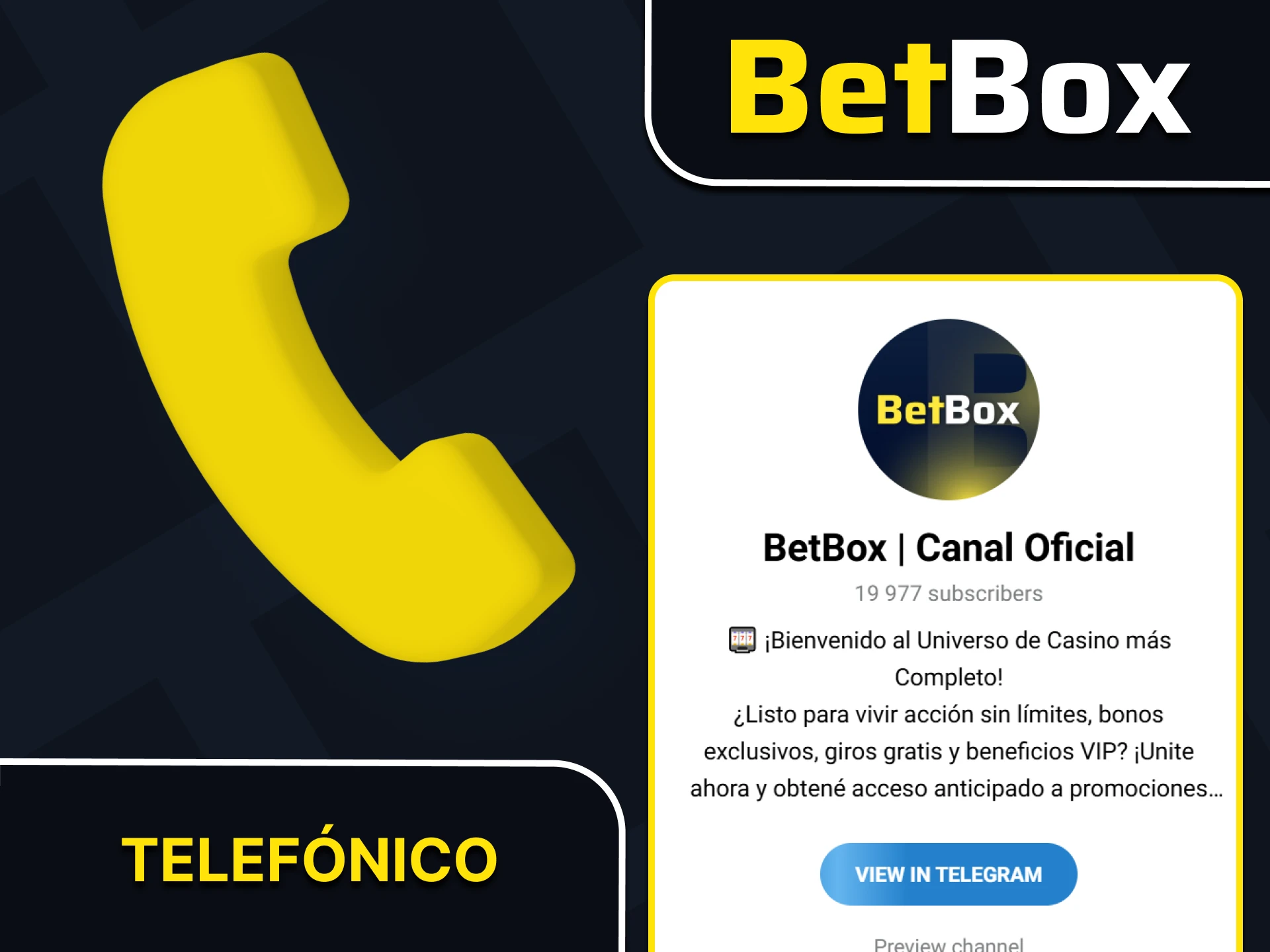 Puedes ponerte en contacto con el servicio de asistencia de la página web de Betbox por teléfono.