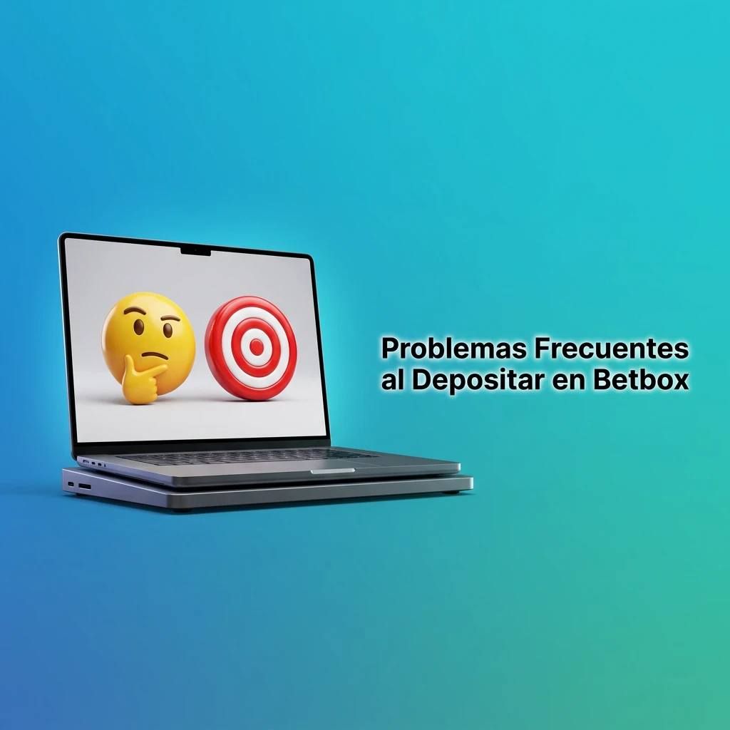 Person frustrated at screen with deposit error, bank rejection, and payment troubleshooting icons for Betbox platform