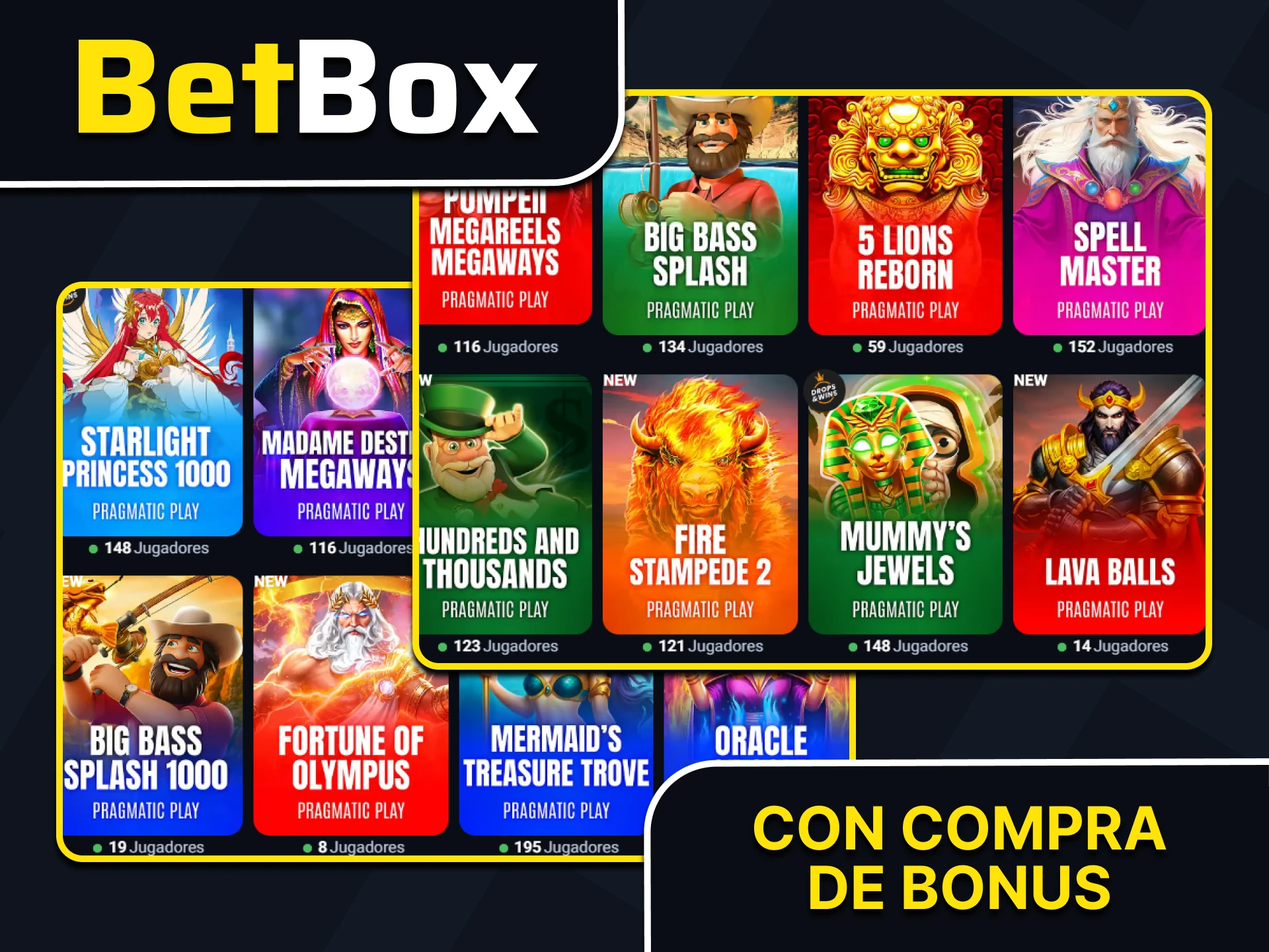 El sitio web de Betbox tiene tragamonedas con bonos.
