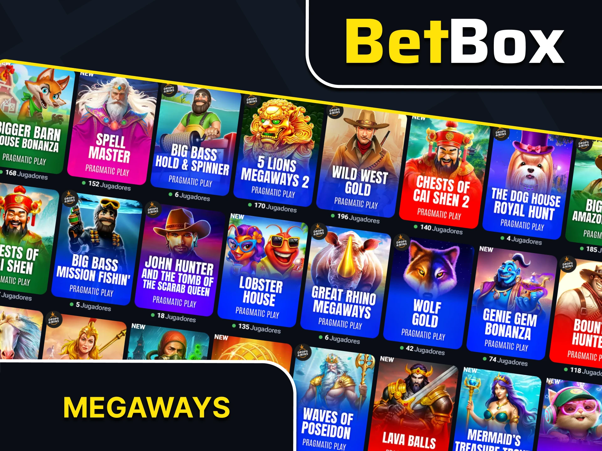 Juega a las tragamonedas Megaways en la página web de Betbox.