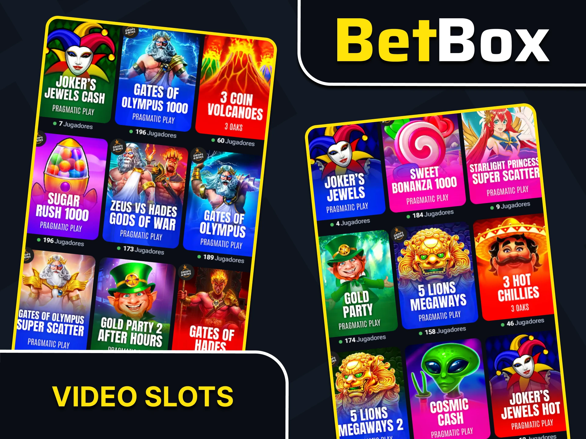 Las tragamonedas de vídeo están disponibles en la sección de casino del sitio web de Betbox.