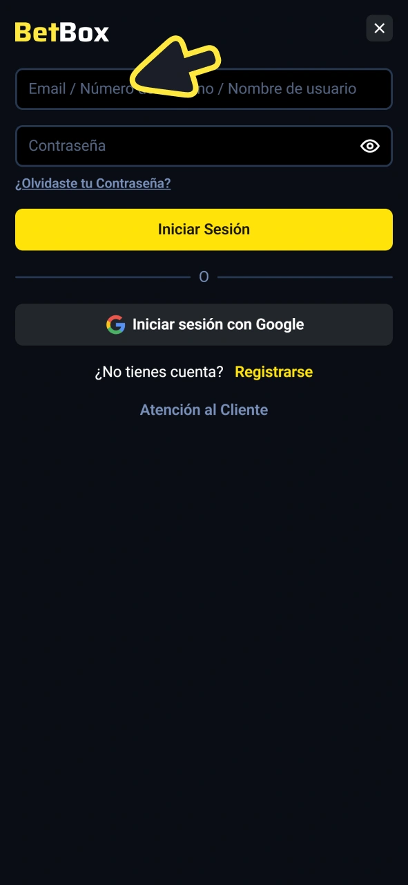Inicia sesión en tu cuenta para obtener la aplicación PWA de Betbox para iOS.