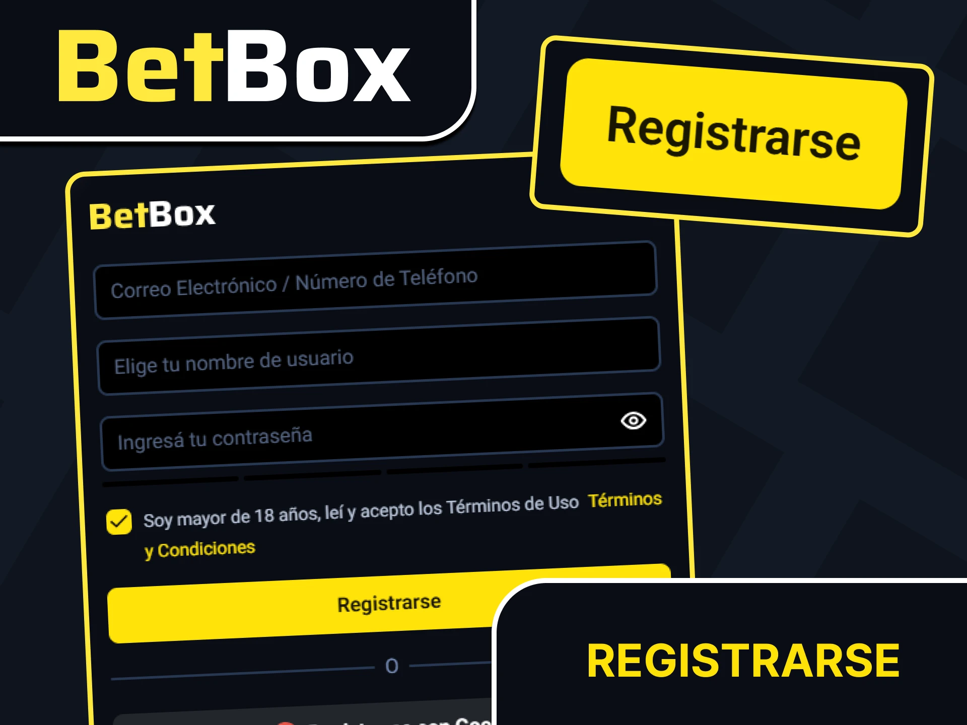 Regístrate en BetBox en pocos clics y empieza a apostar de inmediato.