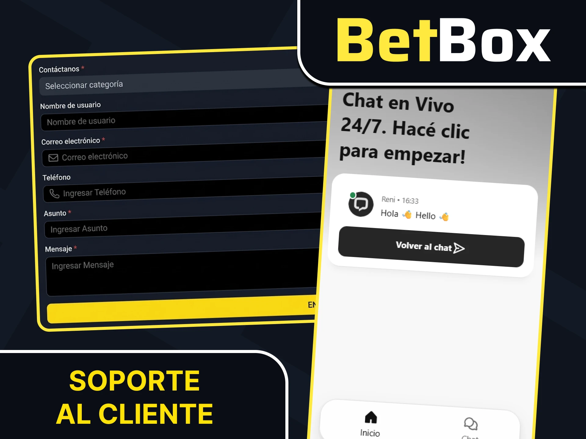 Contacta al soporte al cliente en Betbox para resolver tus dudas.